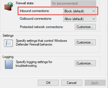 Firewall Settings - The File Specified Cannot Be Opened Error Message