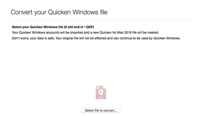 navigate to the Quicken file