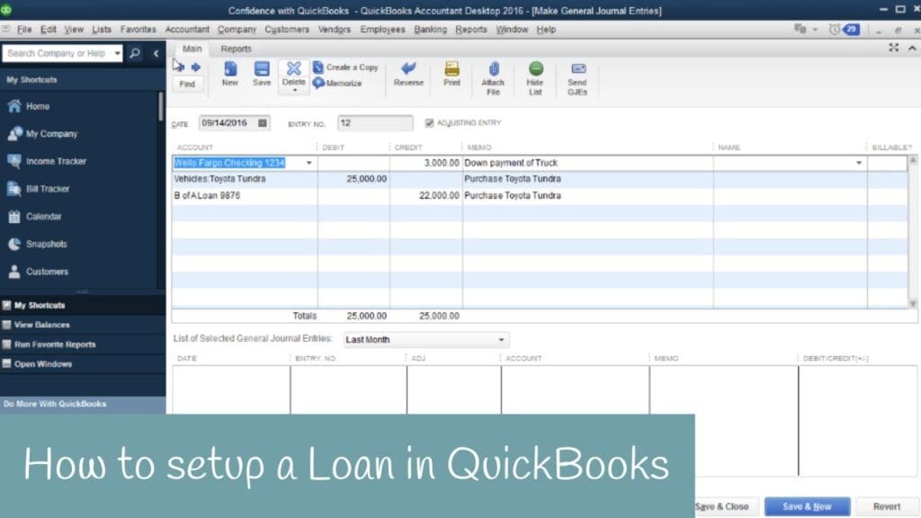 Setup QuickBooks Loan Manager