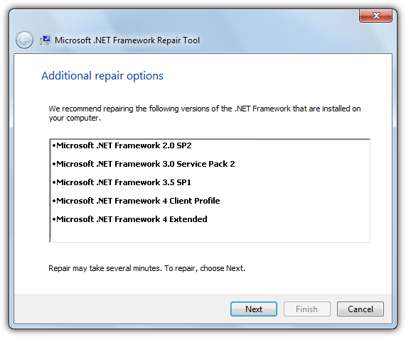 Microsoft .Net Framework Repair Tool