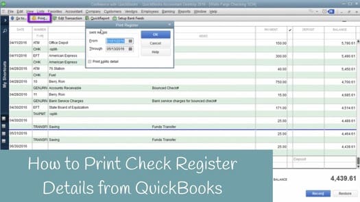How to Print a Check Register in Quickbooks?