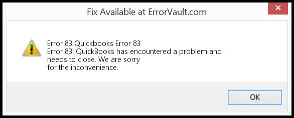 Quickbooks error 83 