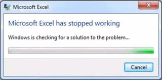 Microsoft excel stop working