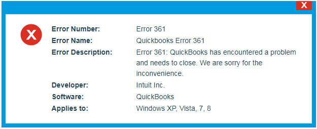 QuickBooks Error 361